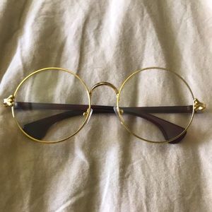 Round Fashion Gold Glasses